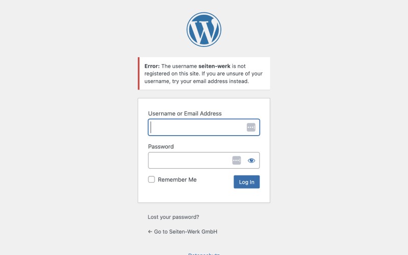 Sie können sich nicht in Ihr WordPress-Dashboard einloggen