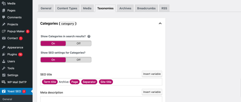 Yoast Seo Categories