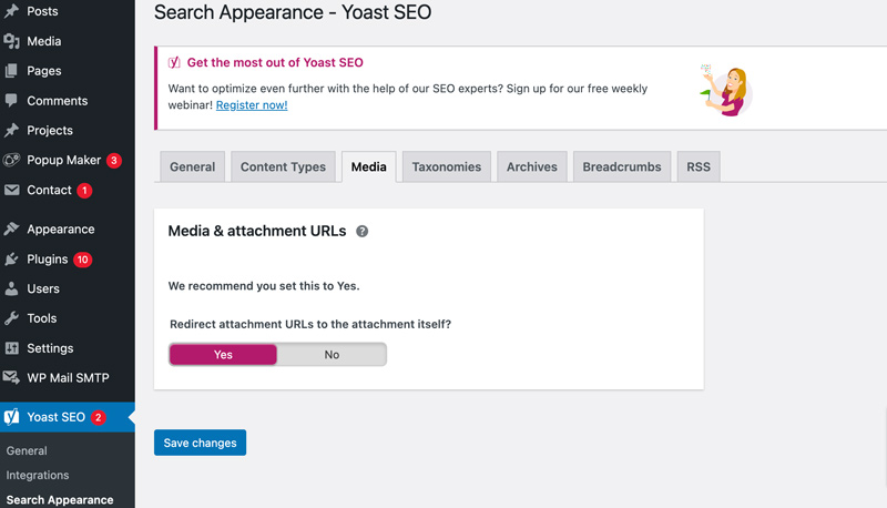 Yoast Seo Media & Urls