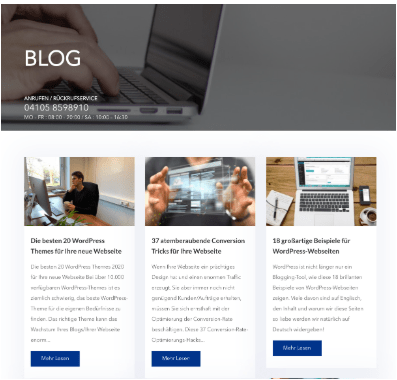 Blogsystem in WordPress