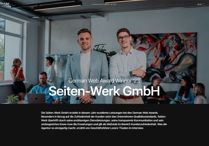 German Web Award Winner '23<br />
Seiten-Werk GmbH
