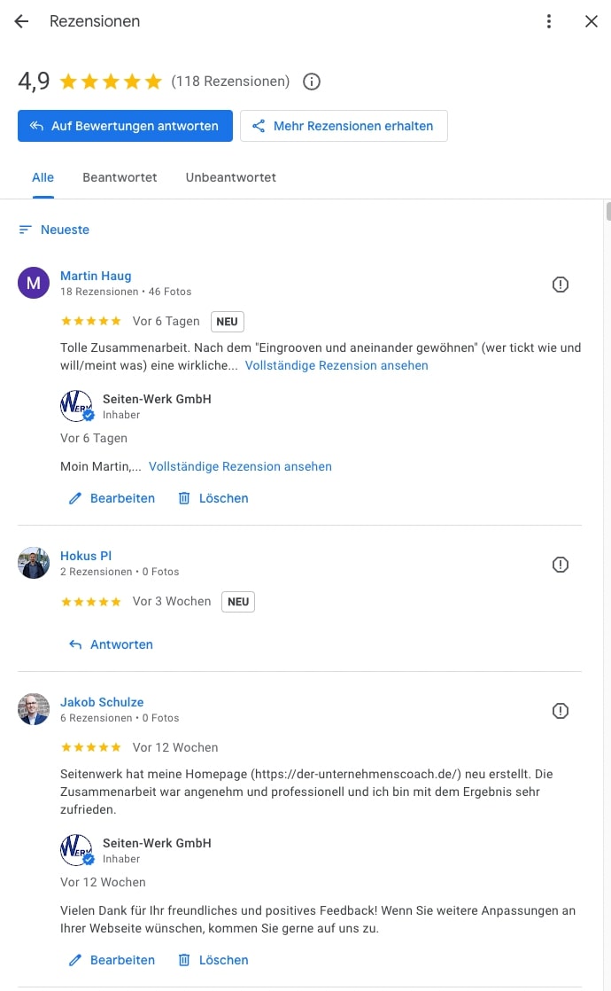 google rezensionen für local seo