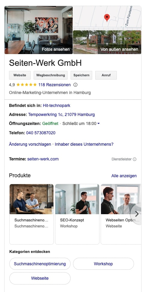 google my business für die suchmaschinenplatzierung