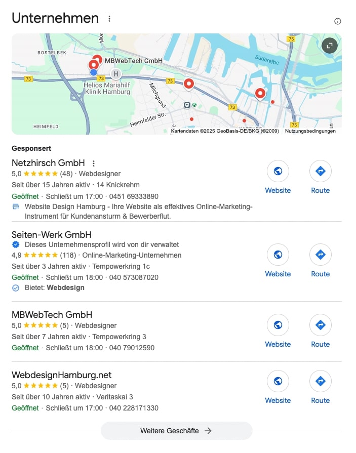 google snack pack suchmaschinenplatzierung